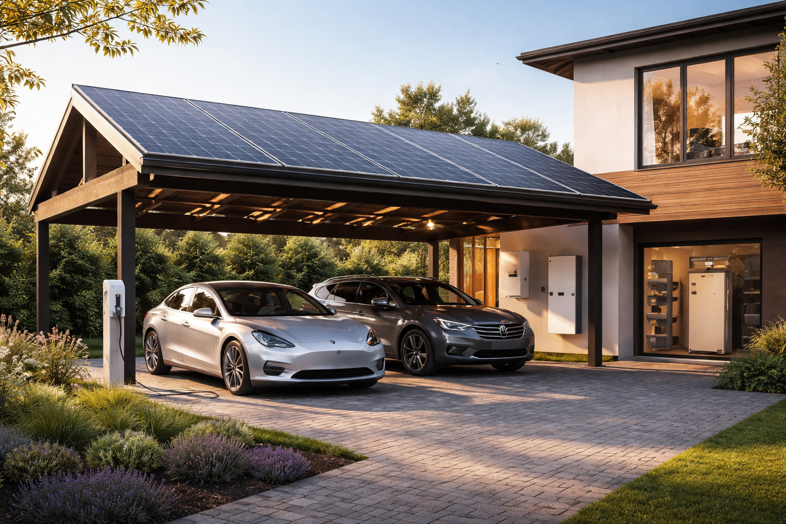 carport met thuisbatterij