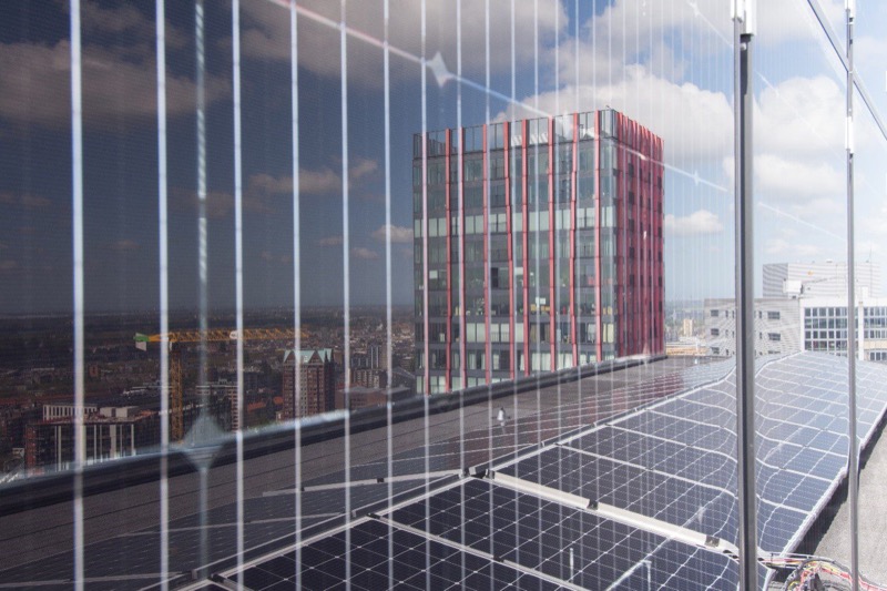 Terraced Tower in Rotterdam met glas-glas zonnepanelen